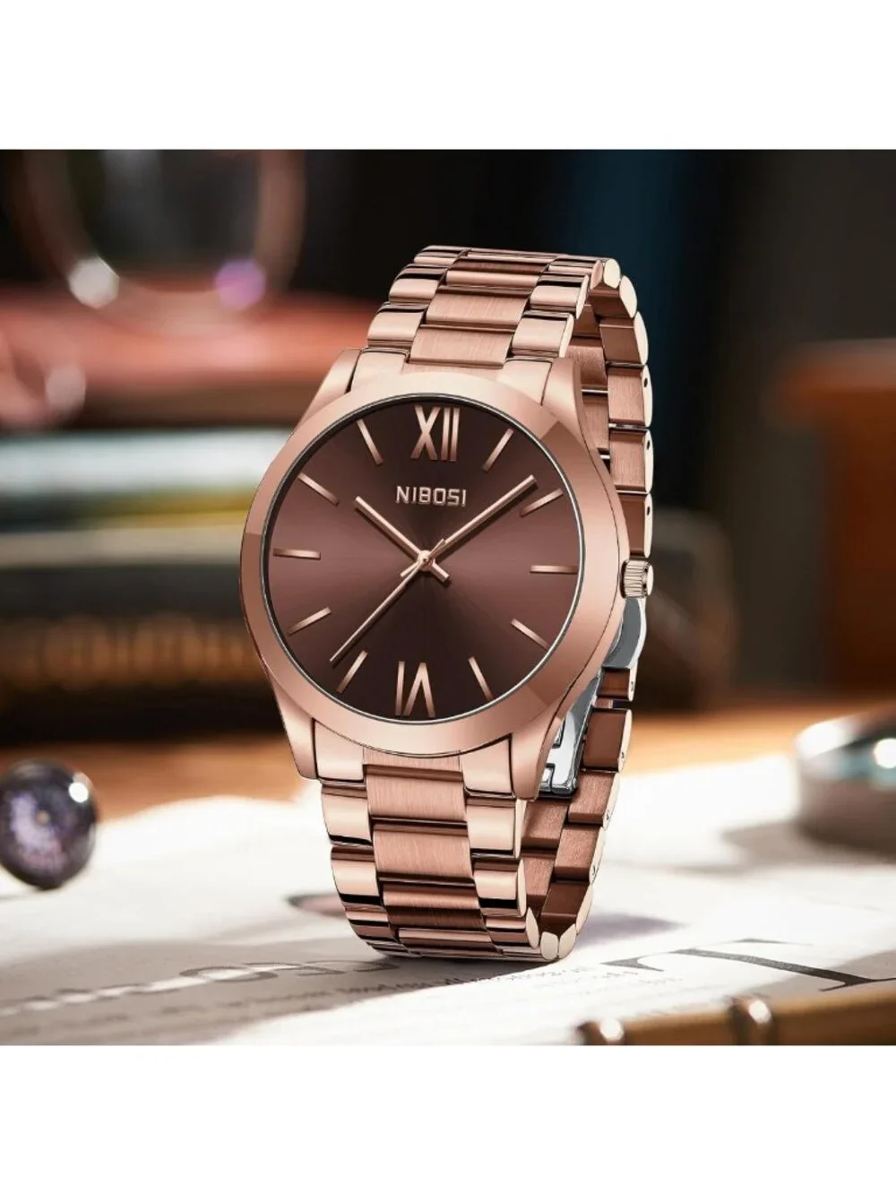 Stylish Men's Analog Quartz Watch - Waterproof Stainless Steel, Minimalist